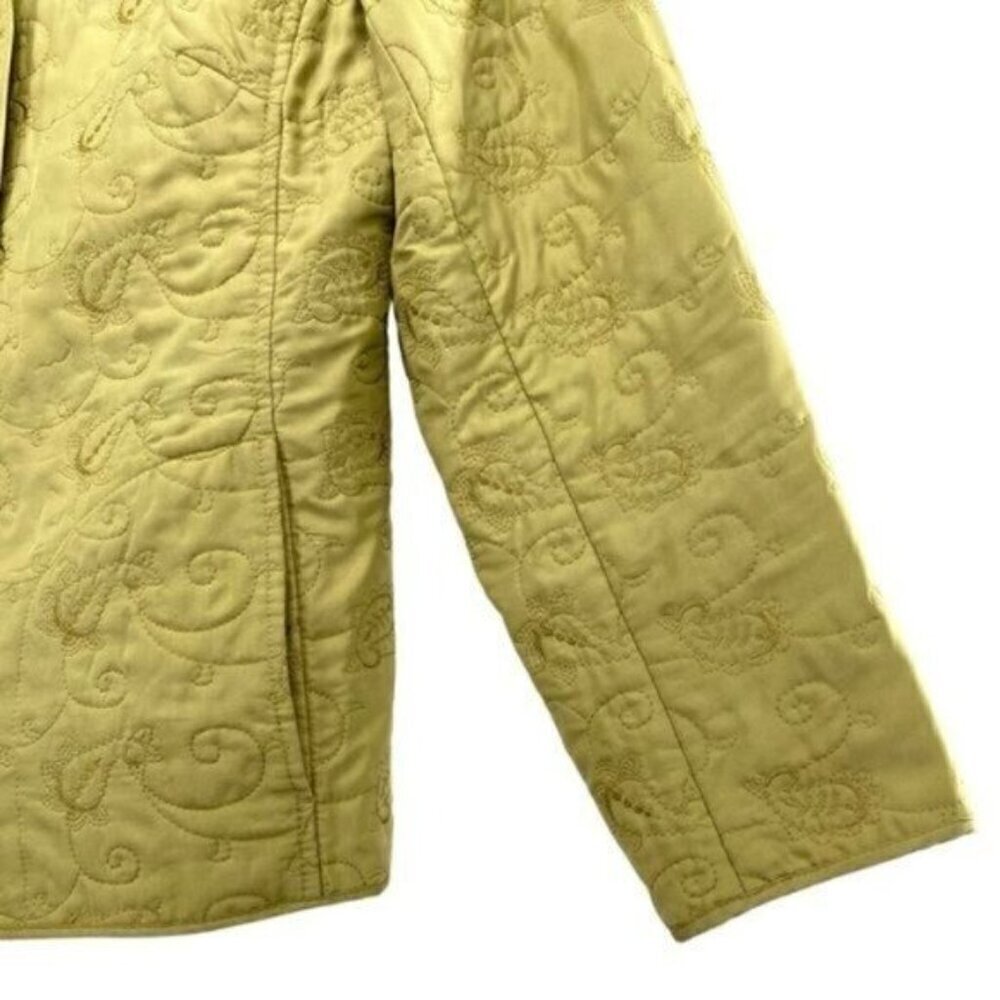 J. Jill Green Silk Embroidered Lightweight Jacket Coat - Picture 7 of 14